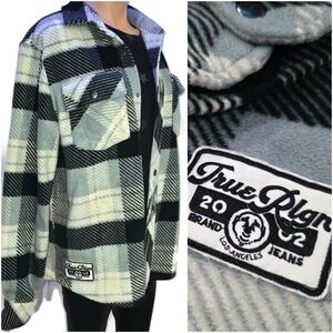 TRUE RELIGION Plaid Polar Fleece Shacket S
